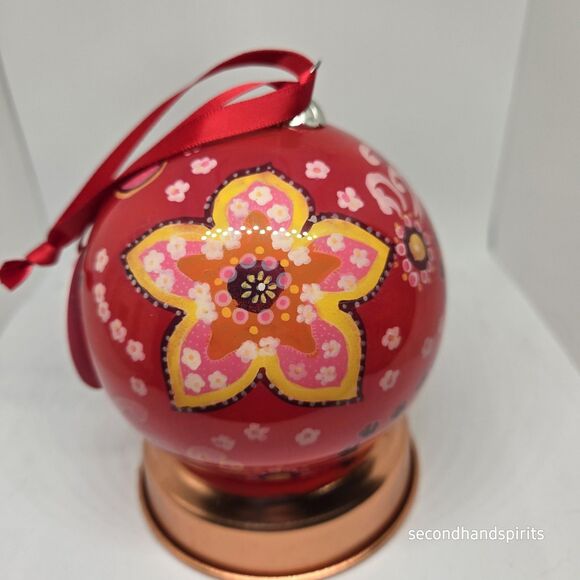 Vera Bradley Raspberry Fizz Glass Ball Ornament Christmas W Box - Picture 4 of 9